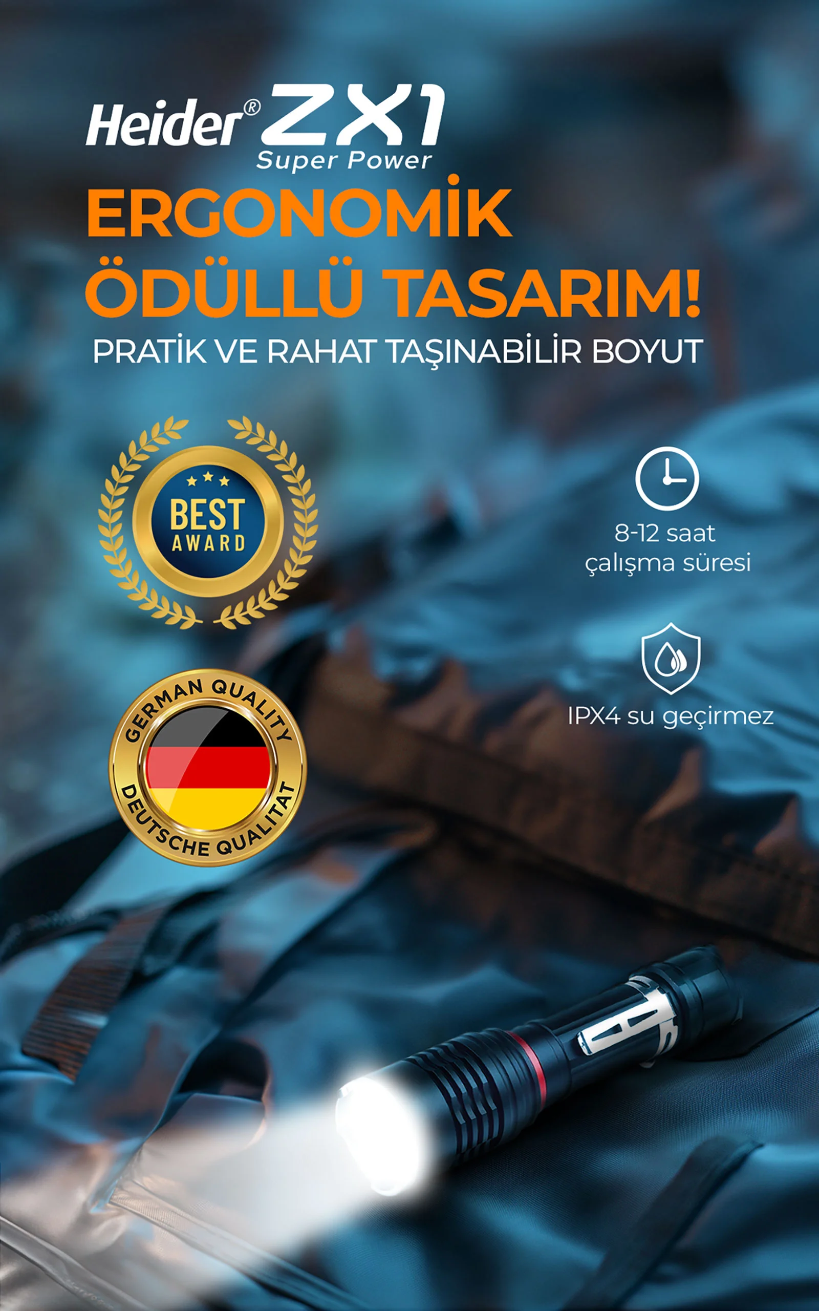 Heider ZX1 Super Power Zoom El Feneri – Heider Türkiye