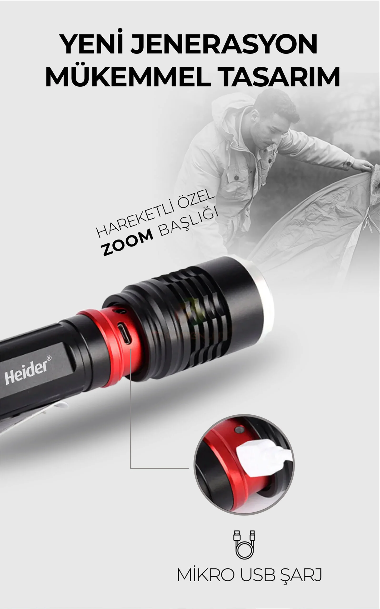 Heider ZX1 Super Power Zoom El Feneri – Heider Türkiye