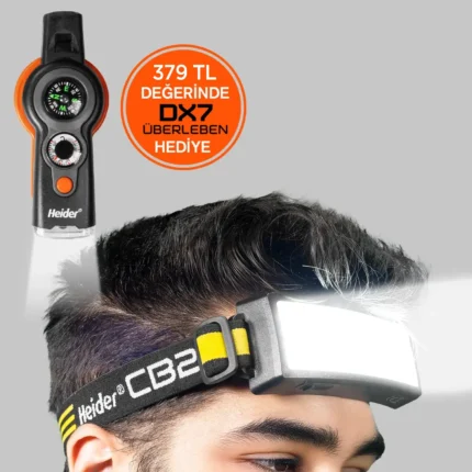 Heider CB2 Wide USB Şarjlı Geniş Açı Kafa Lambası - CE ve RoHS belgeli